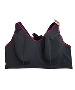 Lane Bryant Cacique Sport High Impact Sports Bra 44DD Black &amp; Pink NWT - $36.60 CAD