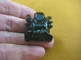 (Y-SPI-215) Black Widow baby spider Onyx stone carving I love little spiders gem - £9.63 GBP