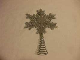 Silver Snowflake Tree Topper Plastic &amp; Metal 8 Inches X 5 Inches - $13.85