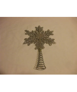 Silver Snowflake Tree Topper Plastic &amp; Metal 8 Inches X 5 Inches - £11.03 GBP
