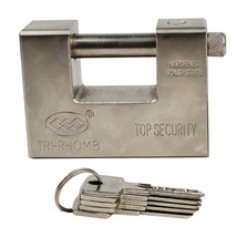 94mm D-Shaped Heavy Duty Security Padlock with 5 Key Padlock Storage Safety - £22.81 GBP