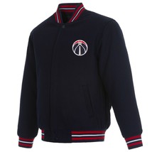 NBA Washington Wizards  JH Design Wool Reversible Jacket 2 Front Patches Logo - £111.90 GBP