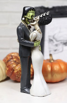 Ebros DOD True Love Kiss Skeleton Frankenstein Bride and Groom Couple Fi... - $37.99