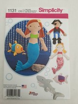 Simplicity 1131 Abby Glassenberg Fleece Stuffed Mermaid ~ Pirate ~ Shark ~ Fish - £6.97 GBP