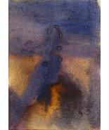 Original Abstract Watercolor Painting Art &quot;Eruption&quot; ACEO 6 Year Old Art... - £6.32 GBP