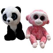 TY Beanie Boos Plush Toys Ruby &amp; Panda Bear Stuffed Animals - $209.40 MXN
