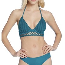 Shade Shore Long Lined Triangle Crochet Bikini Top 36DD Ocean Blue Teal ... - $9.99