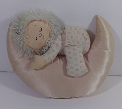 Russ Baby on Moon Plush 7in Vintage Stuffed Doll Pink Girl Hearts Nurser... - $14.99