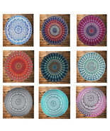 Round Cotton Table Cover Table Cloths Round Table mandala print Yoga She... - $299.95 MXN+