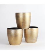 Set of 3 Gold Classic Plant Pots - Gardening Supplies - Outdoor Living - £26.28 GBP