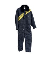 JC Penney Snowmobile Apparel Snowsuit L Black Yellow Insulated Coverall ... - £68.12 GBP