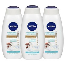 3 PACK NIVEA COCONUT AND ALMOND MILK BODY WASH WITH NOURISHING SERUM - £31.75 GBP