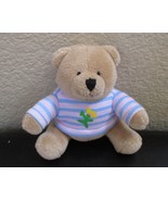 Hallmark 3&quot; Sitting Teddy Bear Striped Shirt With Yellow Flower - $8.13 CAD