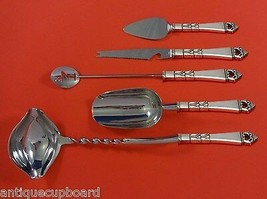 Danish Crown by Frigast Sterling Silver Cocktail Party Bar Set 5pc Custom Made - £309.73 GBP