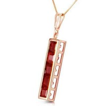 Womens 2.5 Carat 14K Solid Rose Gold Princess Cut Ruby Necklace 18&quot; Chai... - £350.84 GBP