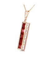 Womens 2.5 Carat 14K Solid Rose Gold Princess Cut Ruby Necklace 18&quot; Chai... - £356.05 GBP