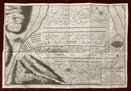 Plan du Combat de Turkceim 1675 Vicomte du Turenne Antique Map - $46.27