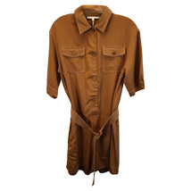 Maje Belted Romper In Cotton Women Brown Size 40 - $72.20