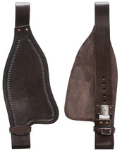 Horse Western Adult Tooled  Brown Leather Replacement Saddle Fenders Brown - £49.74 GBP