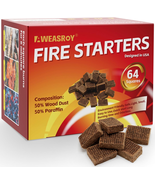 Fire Starter Squares 64 - Fire Starters for Fireplace,Chimney,Bbq Grill,... - $14.54