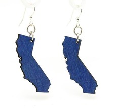 &quot;Blue California Wood Earrings - Made in USA, Style S005, 1.3&quot; x 0.9&quot;, S... - $602.75 MXN