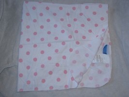 Tiddliwinks White Pink Polka Dot Cotton Flannel Swaddle Blanket - £15.81 GBP