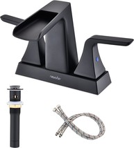 Waterfall Bathroom Faucets For Sink 2-3 Hole, Newater 4 Inch Matte Black With - $76.99