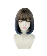 DXBO Fashion wig short hair bob head gradient blue-gray straight hair wi... - £20.43 GBP