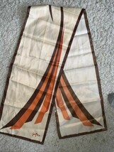 JAFRA Vtg Rectangle Scarf Warm Colors 10&quot; X 53.5&quot; 100% Polyester Made Ja... - $11.87