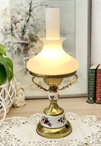 Antique German Table Lamp Brass Glass Porcelain 1970s - $8,356.52 MXN