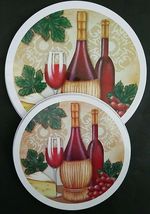 Stove Burner Covers Two Covers/Pk (8"&10"), Wine, Wicker & Cheese Theme - $3.49