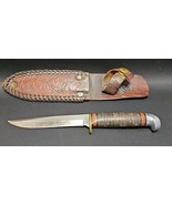 Vintage Western Boulder Colo Patented 4 3/8&quot; Fixed Blade Hunting Knife w... - $135.77