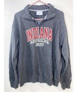 Champion Indiana Hoosiers 1/3  Zip Sweatshirt Gray Large  - £21.86 GBP