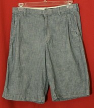 Banana Republic Walking Shorts Men’s 33 X 12&quot; 100% Cotton Blue Chambray ... - $13.80