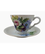 Vintage Lefton China Flower Hand Painted Tea Cup Saucer Set Collectible ... - $39.60