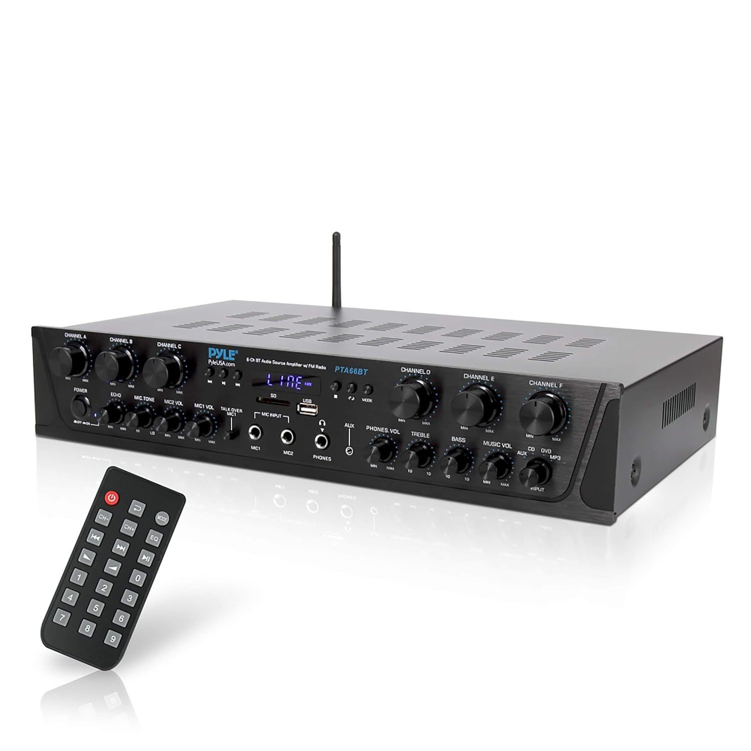 Pyle Wireless Home Audio Amplifier System-Bluetooth Compatible Sound Stereo Rece
