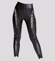 Ann Summers Leggings The Front Lace Up Black Size Medium UK 12-14 NEW - $22.36