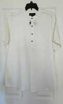 INC Men Linen Blend  White Shirt, Short Sleeves, Mandarin Colar, Sz. XL.... - £19.97 GBP