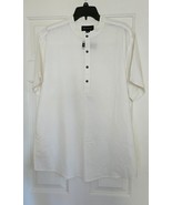 INC Men Linen Blend  White Shirt, Short Sleeves, Mandarin Colar, Sz. XL. NWT - $24.99