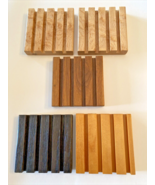 Lot of 5 Handmade Slotted Wooden Coaster Holders/Stand - €17,15 EUR