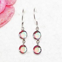 925 Sterling Silver Rainbow Mystic Topaz Earrings Handmade Gemstone Jewelry - £24.66 GBP