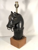 Frederick Cooper Horse Head Table Lamp Wooden Pedestal Vintage Mid Centu... - £1,546.49 GBP