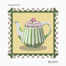 Pepita Needlepoint Canvas: Teapot Striped, 10&quot; x 10&quot; - £63.33 GBP+