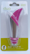 TRUE Fabrications Duo Wine Bottle Stopper Pour Spout Pink Soft Grip Rubber Stop - £4.48 GBP