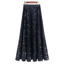 Gold Sequined Maxi Skirt Wedding Party Plus Size Sequin Skirt Outfit image 14