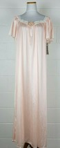Vintage NWT Lorraine Rose Pink Nylon Nightgown Floral Lace USA Medium - £38.76 GBP