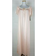 Vintage NWT Lorraine Rose Pink Nylon Nightgown Floral Lace USA Medium - £39.16 GBP