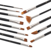 Artistic Touch 13-Piece Paint Brush Set - Premium Quality Brown Synthetic Hair f - $24.74