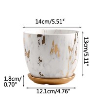 Home Garden Nordic Ins Marble Pattern Ceramic Flower Pot Modern Living Room Porc - £39.85 GBP