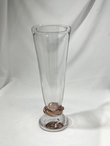 Vas Vitreum Sweden Vase Art Glass Signed Mikael Kenlind Pink Purple Swir... - £31.35 GBP